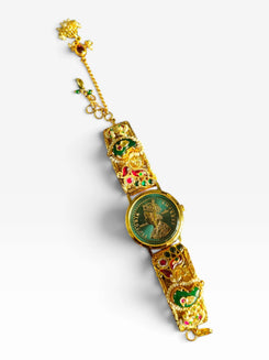 Rare Sleek Victorian Green Dial Heritage Watch for Women - view 3