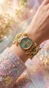 Rare Victorian Green Dial Square Motif Heritage Watch for Women