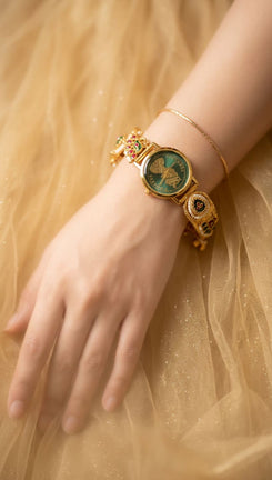 Rare Victorian Green Heritage Watch with Pearls for Women - view 2