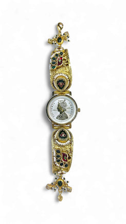 Red Green Black Pearl Ethnic Bracelet Watch for women, Cunei India