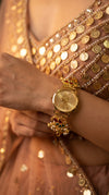 Red and Green Enamel Floral Bracelet Watch detail, Cunei India