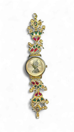 Red and Green Enamel Floral Bracelet Watch for women, Cunei India