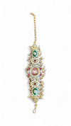 Red, Green and Gold Ornate Floral CZ Enamel Watch for Women, side view, Cunei India