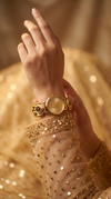 Red Green Gold Enamel Ethnic Bracelet Watch product photo, Cunei India