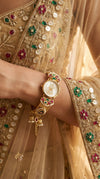 Imperial Red and Green Peacock Motif Pearl Enamel Watch, for women, Cunei India