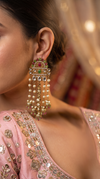 Red Green and White Cz Cascading Hanging Earrings product photo, Cunei India