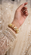 Red Green and White Meenakari Kundan Studded Bands Ethnic Kada Bangles for Women, Cunei India