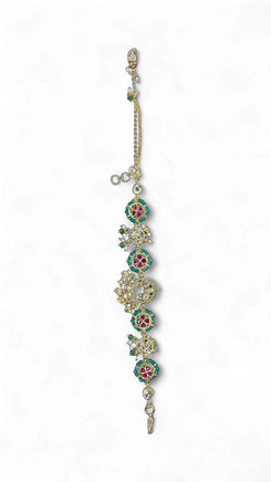 Red Green and White Kundan Ethnic Bracelet for women, Cunei India