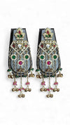 Red Green and White Kundan Cascading Hanging Earrings for women, Cunei India
