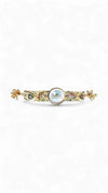 Imperial Red, Green and White Peacock Dial Enamel Pearl Watch, side view, Cunei India