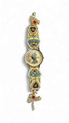 Red Turquoise and Black Pearl Ethnic Bracelet Watch for women, Cunei India