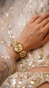 Red Turquoise and Black Pearl Ethnic Bracelet Watch product photo, Cunei India