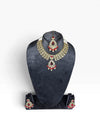 Red and White Stone Drop Pendant Kundan Necklace Set product photo, Cunei India