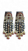 Red and White Pearl Cascading Dangling Earrings for women, Cunei India