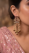 Red and White Pearl Cascading Dangling Earrings product photo, Cunei India