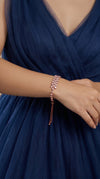 Rose Gold Three Row Stone Tennis Bracelet for Women - Party & Wedding Wear - view 2