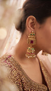Royal Temple Maroon Earrings for Women - view 2