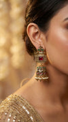 Royal Temple Maroon Earrings for Women - view 7