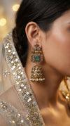 Royal Temple Mint Earrings side view, Cunei India