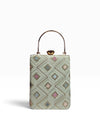 Sea Green Patchwork Rectangular Box Clutch - view 2