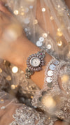 Silver with Pink and Green Accents Crystal Floral Bracelet Watch product photo, Cunei India