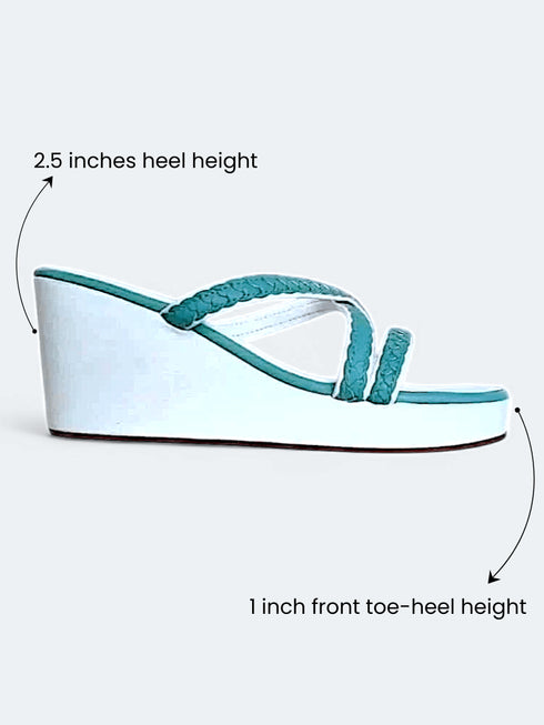Sky Blue and White Wedges - cunei