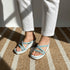 Sky Blue and White Wedges - cunei