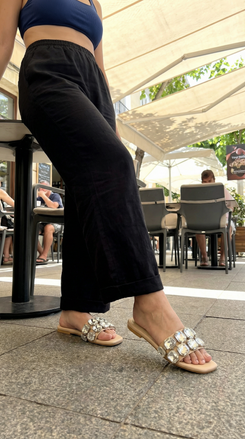 Square Crystal Strap Flats for Women - Daily & Casual Wear - Image 6 - Cunei India