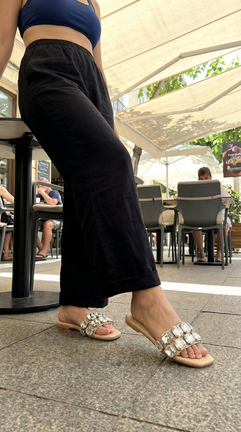 Square Crystal Strap Flats for Women - Daily & Casual Wear - Image 6 - Cunei India