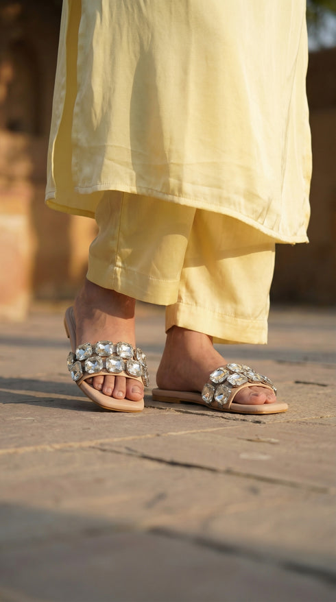 Square Crystal Strap Flats for Women - Daily & Casual Wear - Image 5 - Cunei India