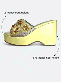 Sunflower Yellow Floral Wedges - cunei