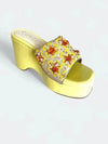 Sunflower Yellow Floral Wedges - cunei