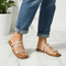 Tan Festive Pearl Flats - cunei