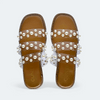 Tan Festive Pearl Flats - cunei