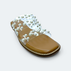 Tan Festive Pearl Flats - Flats