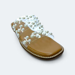Tan Festive Pearl Flats - Flats