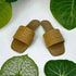 Womens Tan Opulence Buttoned Slides