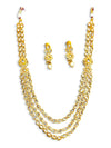 Three Layered Kundan Necklace Earrings Set - view 2