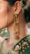 Timeless Square Green Long Kashmiri Jhumka Earrings for Women - view 2