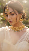 Traditional Pink and Green Heritage Polish Choker Necklace Set - view 2
