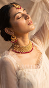 Traditional Red Heritage Polish Choker Necklace Set - view 2