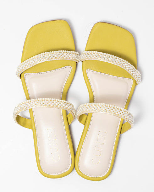 Twin Seed-Pearl and Lemon Yellow Flats - Flats
