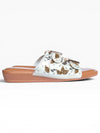 Two Strap Floral Embroidered Buckled Slides for Casual Women Wear - view 11