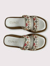 Two Strap Floral Zari Work Embroidered Slider - cunei