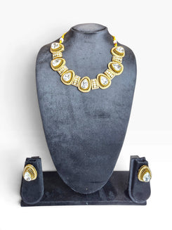 Victorian Polki Stones Necklace Set - view 4