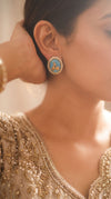Vintage Blue Peacock Stud Earrings for Women