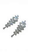 White Crystal Cascading Earrings for Women - Party & Wedding Wear - view 3
