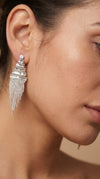 White Crystal Chandelier Earrings for Women - Party & Wedding Wear