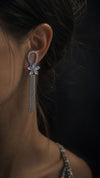 White Crystal Delicate Earrings - Party & Wedding Wear - view 2