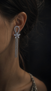 White Crystal Delicate Earrings - Party & Wedding Wear - view 2